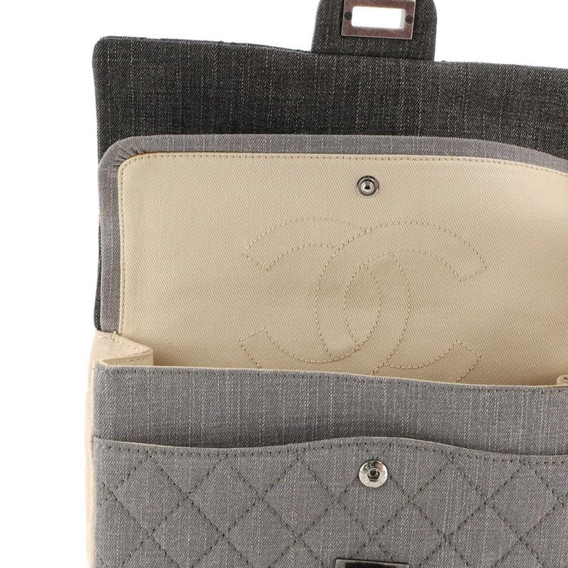 Women's or Men's Chanel Tricolor Reissue 2.55 Flap Bag Quilted Denim 225