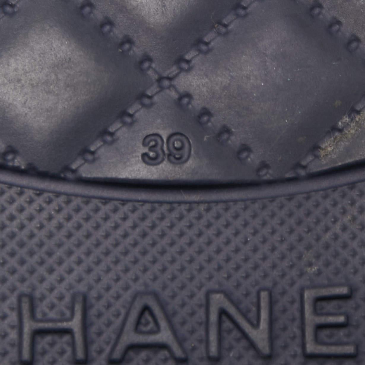 Chanel Tricolor Rubber CC Slides Size 39 3