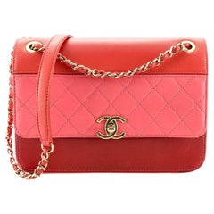 Chanel Tricolor Single Flap Bag Quilted Lambskin