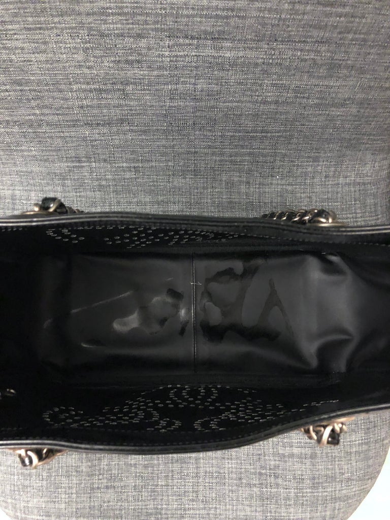 Chanel Triple CC Shoulder Tote in Black Patent Leather  For Sale 3