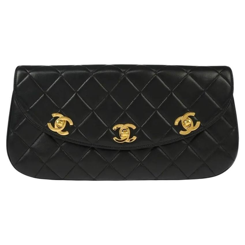 Chanel Triple CC So Black Quilted Timeless Clutch