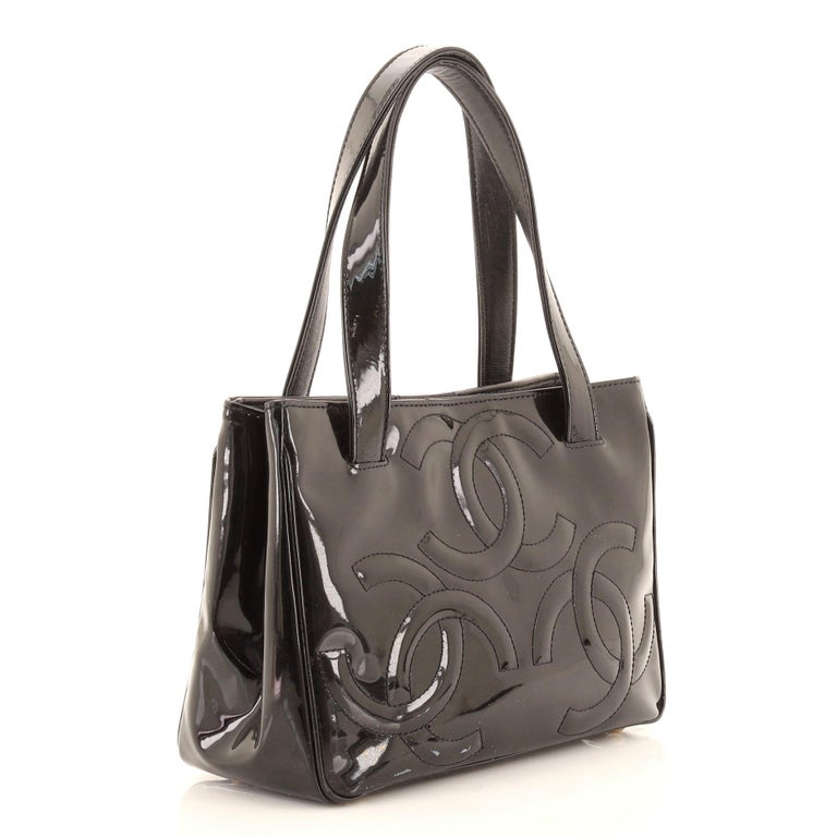 Chanel Triple CC Tote Patent Small at 1stDibs