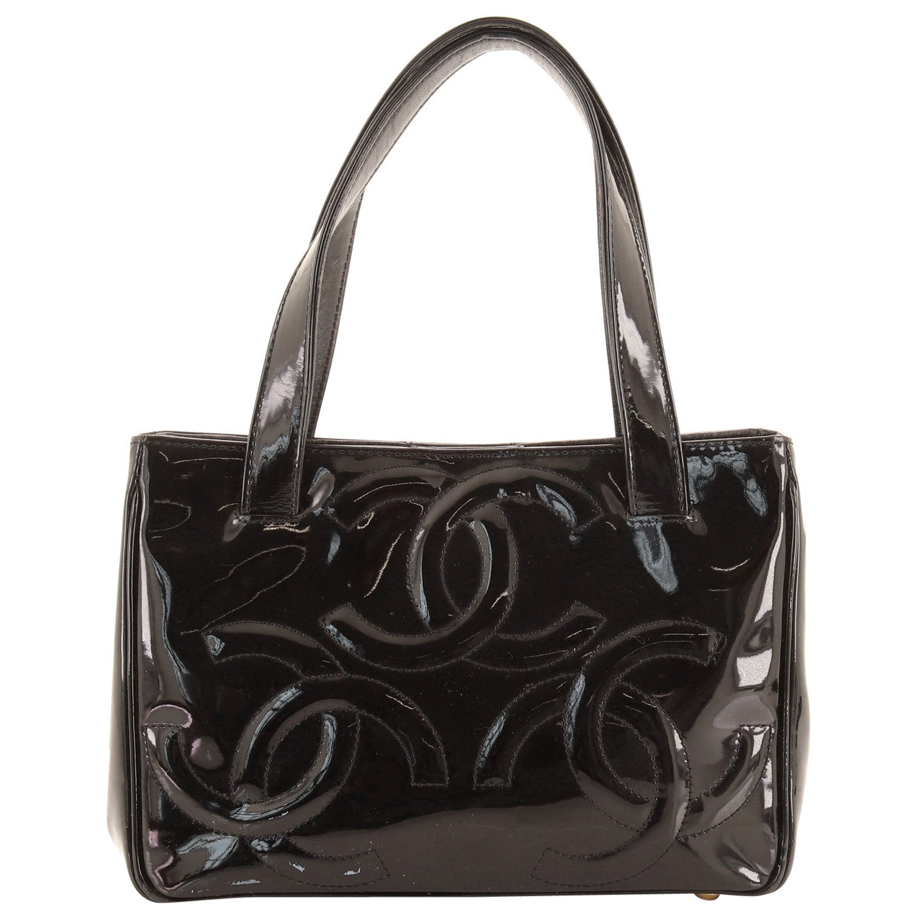 Chanel Triple CC Tragetasche Patent Klein
