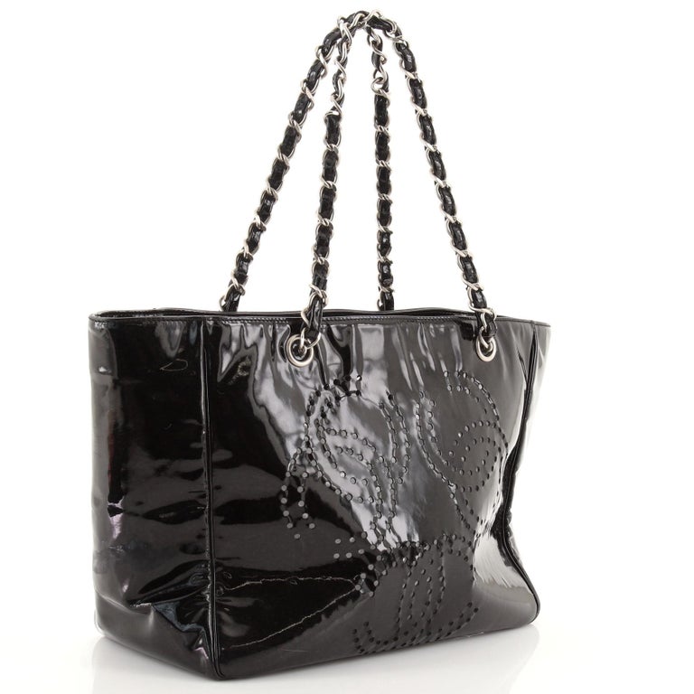 Chanel Triple CC Tote Perforated Patent Medium at 1stDibs