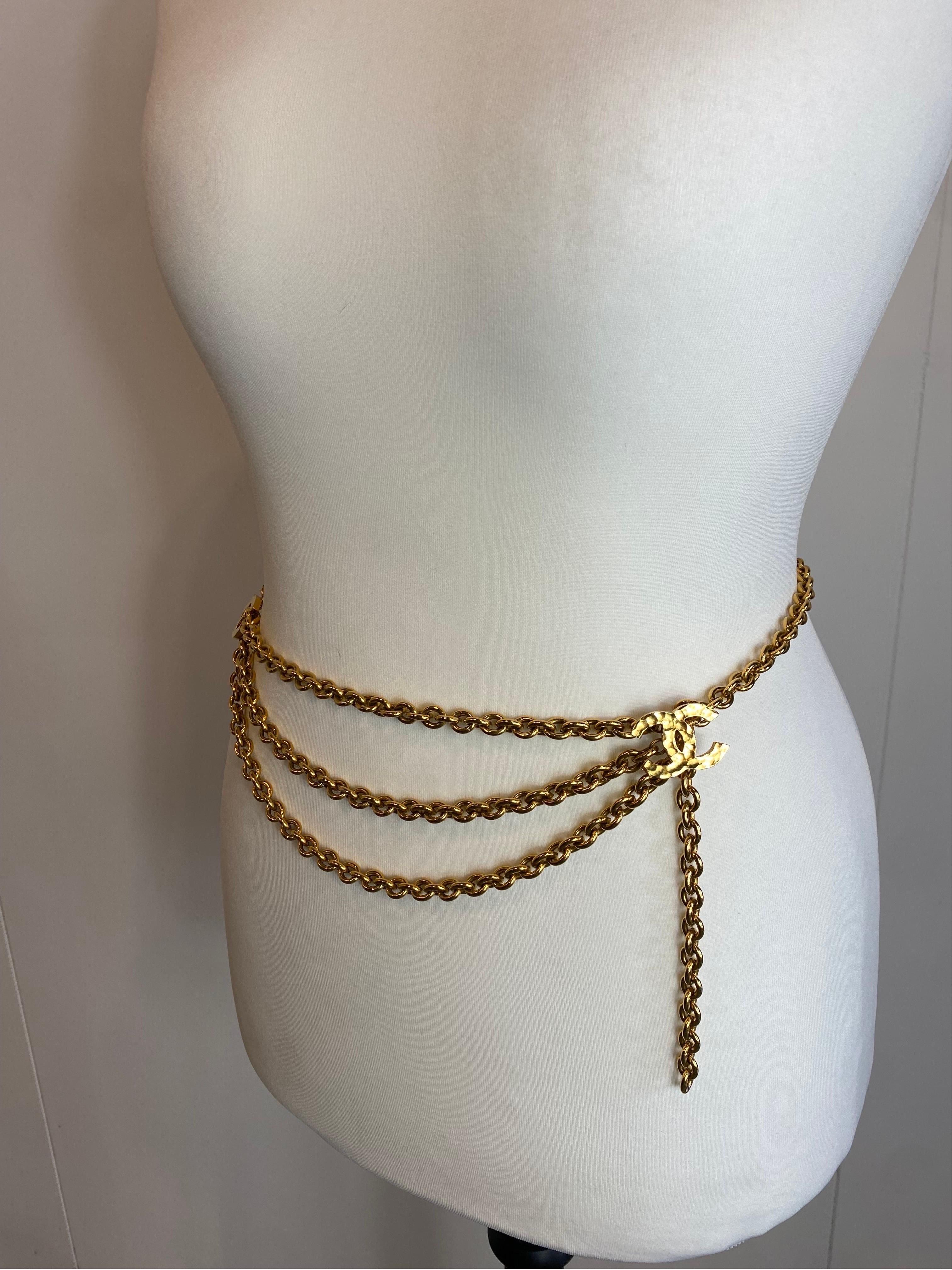 Chanel triple chain CC golden Belt 6