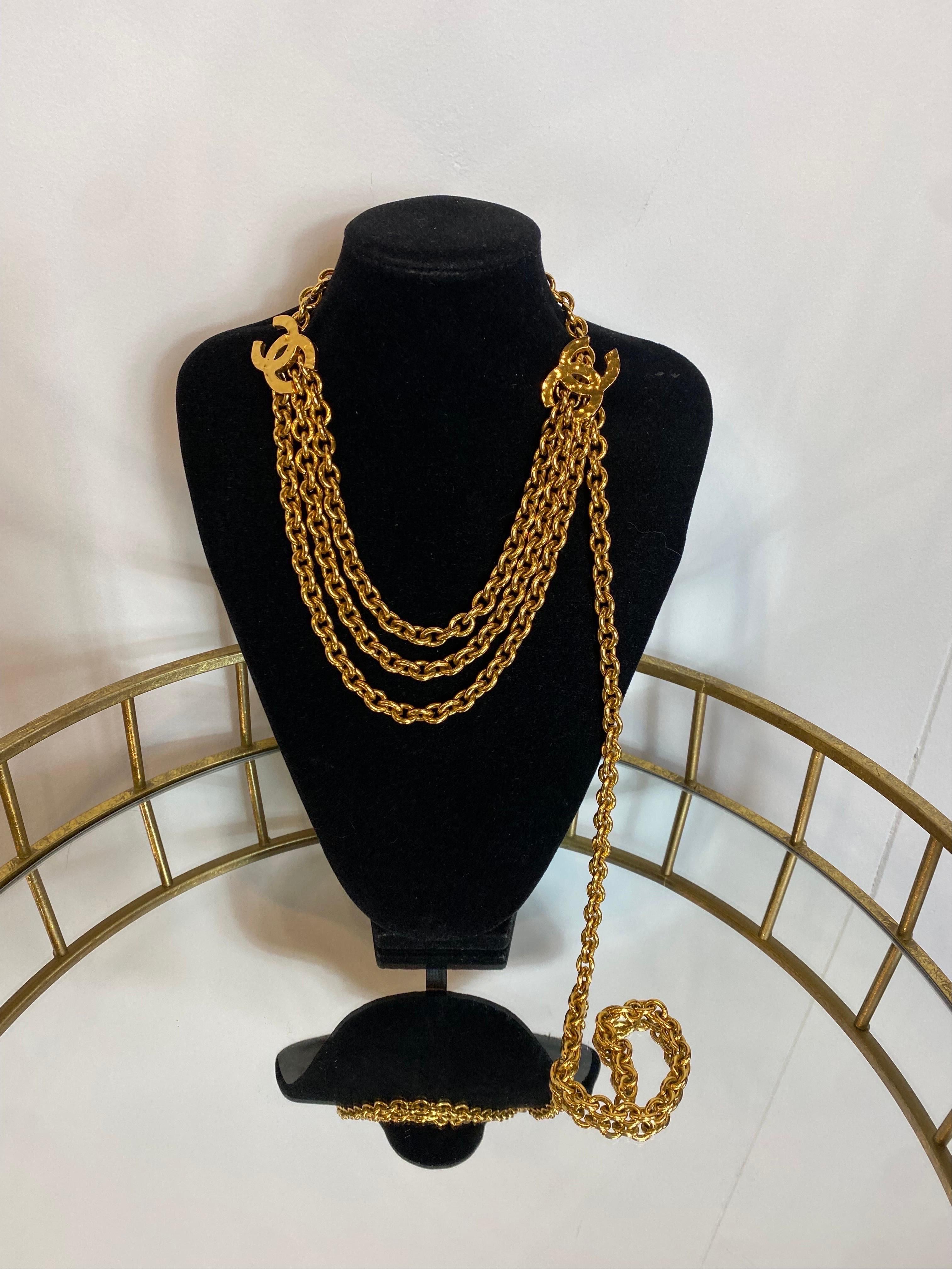 Chanel triple chain CC golden Belt 4