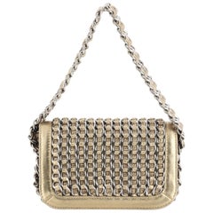 Chanel Triple Chain Flap Bag Leather Mini
