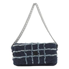 Chanel Triple Chain Fringe Flap Bag Denim