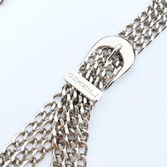CHANEL Triple Silver Chain Belt Vintage