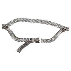 CHANEL Triple Silver Chain Belt Vintage