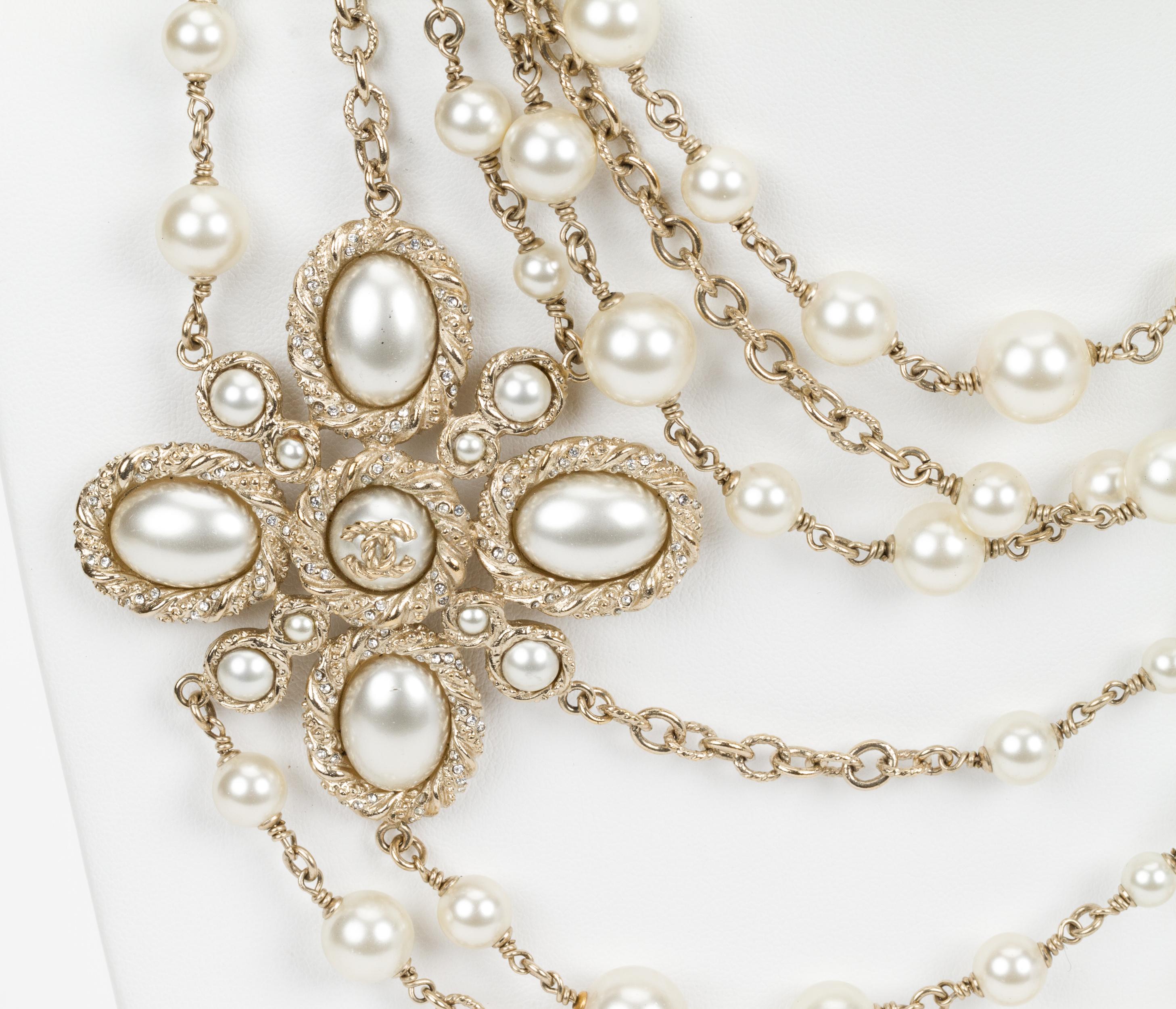 Chanel Triple Strand Pearl Necklace 1
