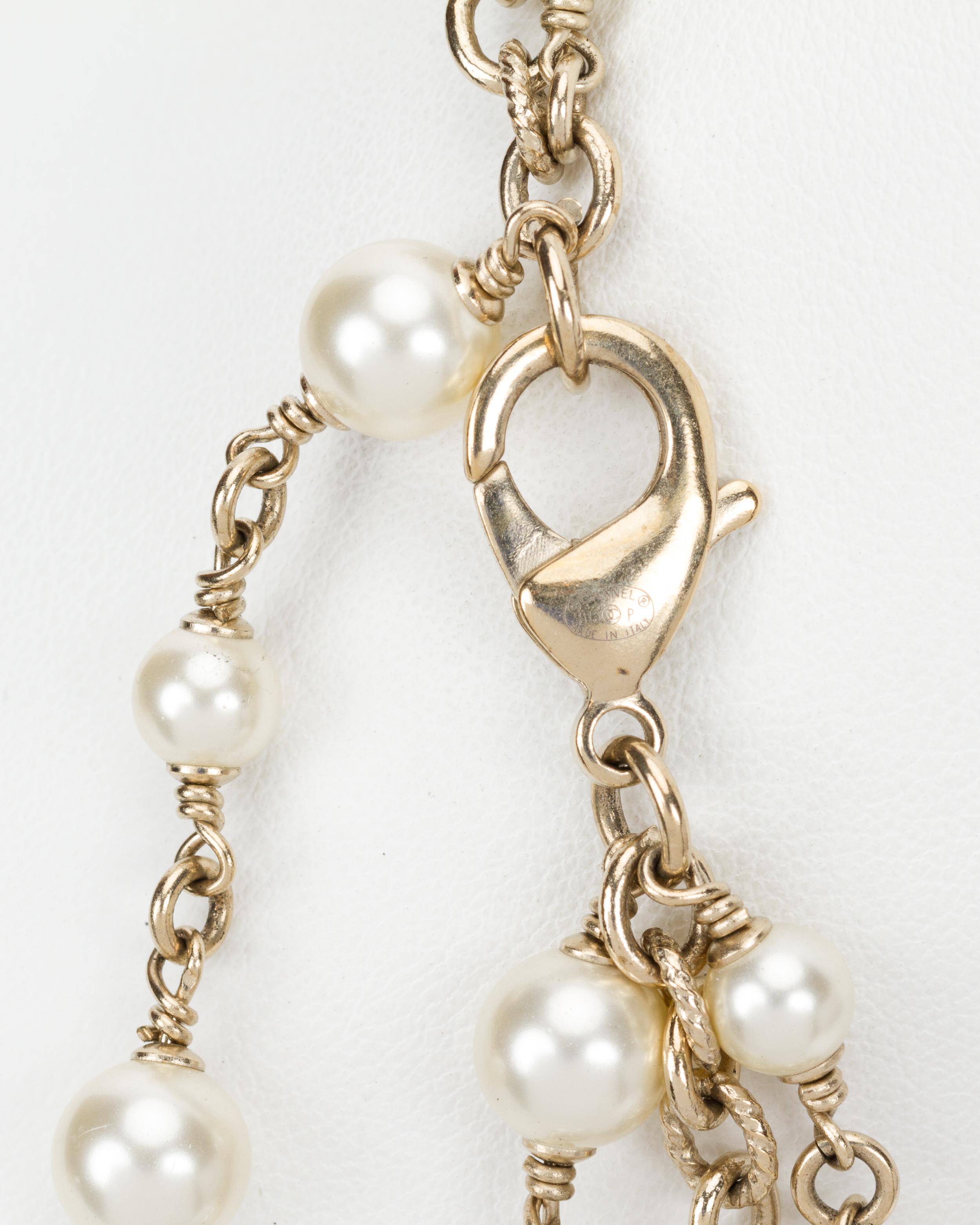 Chanel Triple Strand Pearl Necklace 2