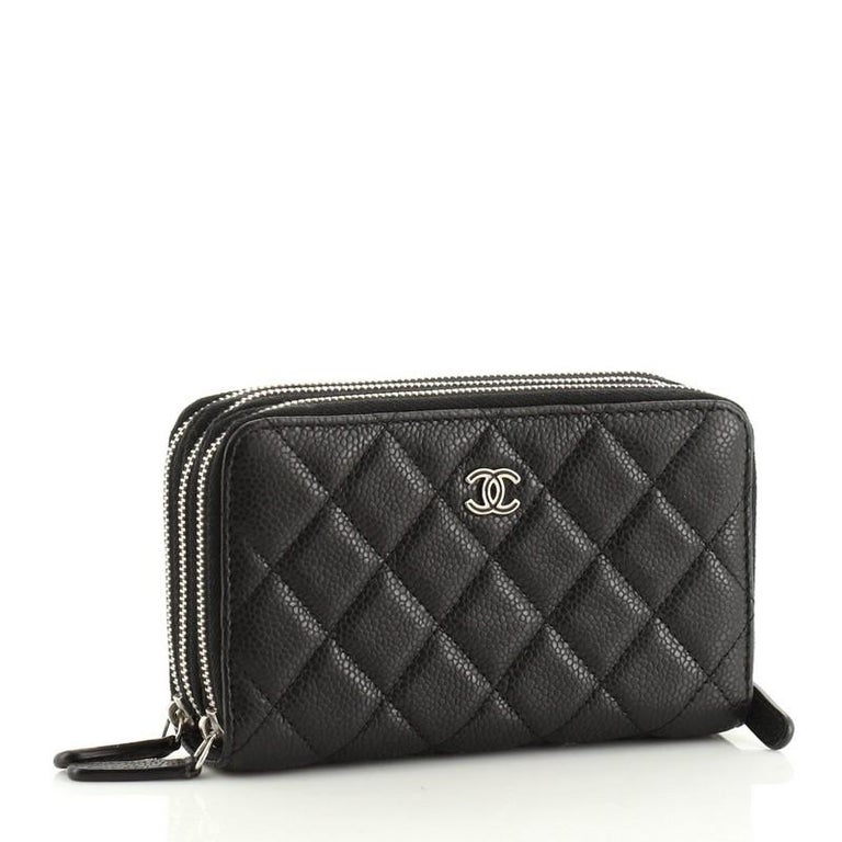 Chanel Triple Zip Wallet Quilted Caviar Small at 1stDibs