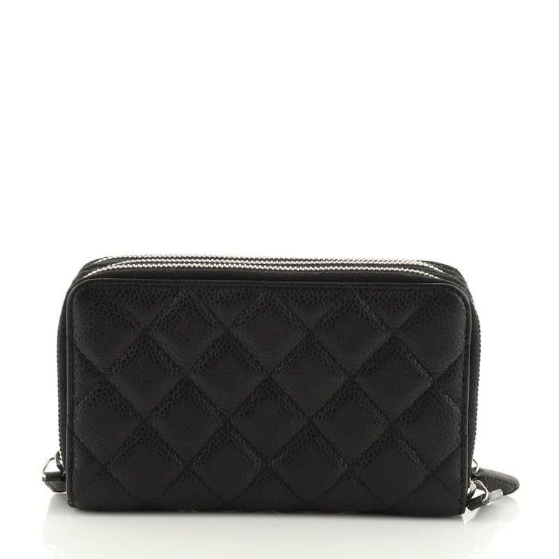 Chanel Triple Zip Wallet Quilted Caviar Small at 1stDibs
