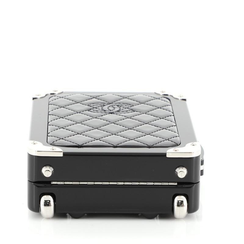 Black Chanel Trolley Minaudiere Plexiglass and Quilted Patent
