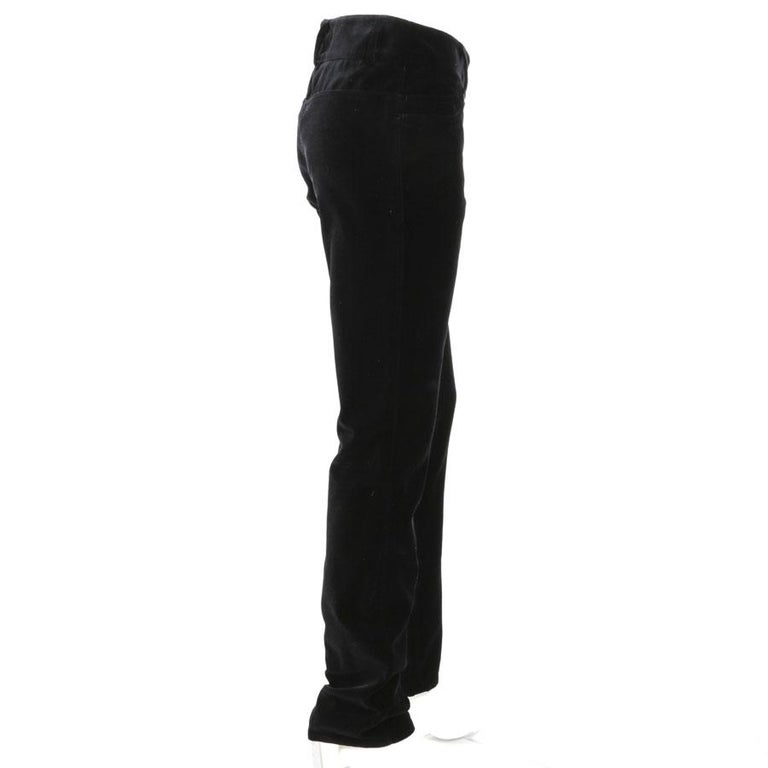 Chanel trousers in black velvet touch cotton For Sale at 1stDibs