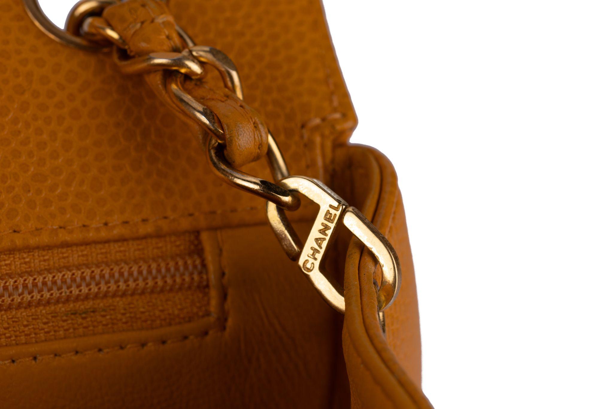Chanel Turn-Lock Chain Bag Mustard For Sale 5