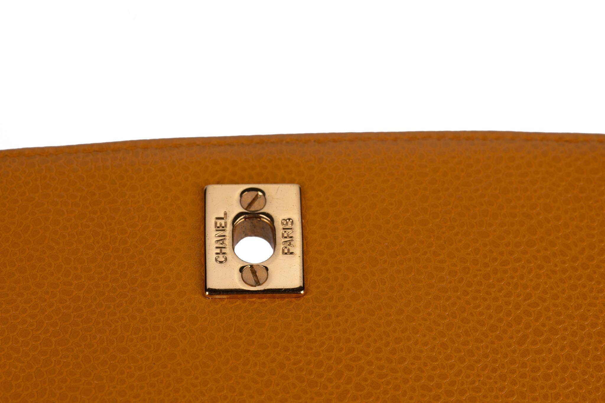 Chanel Turn-Lock Chain Bag Mustard For Sale 6