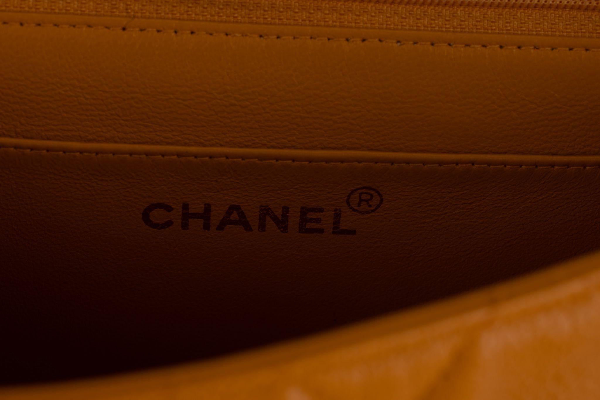 Chanel Turn-Lock Chain Bag Mustard For Sale 7