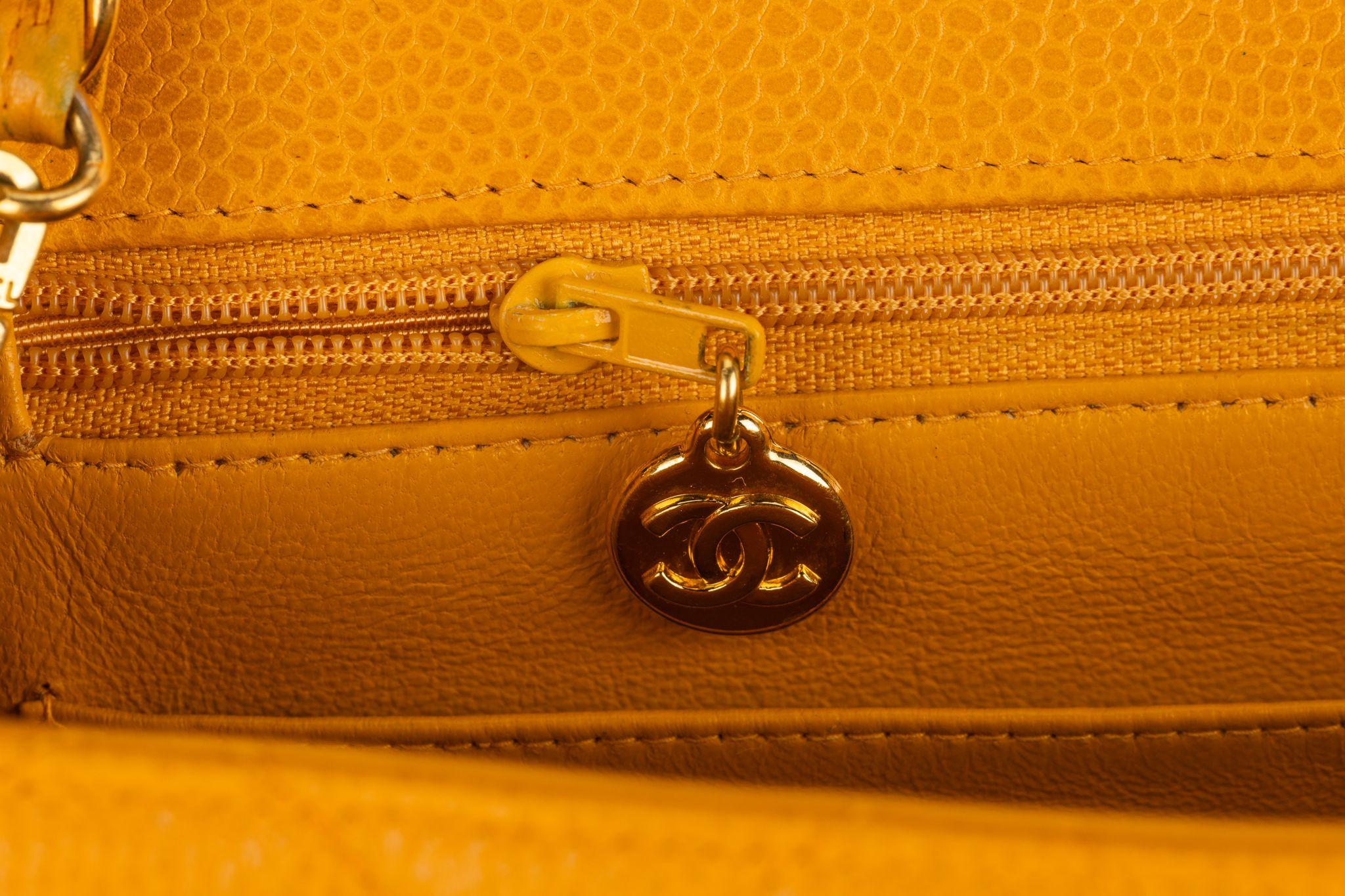 Chanel Turn-Lock Chain Bag Mustard For Sale 8