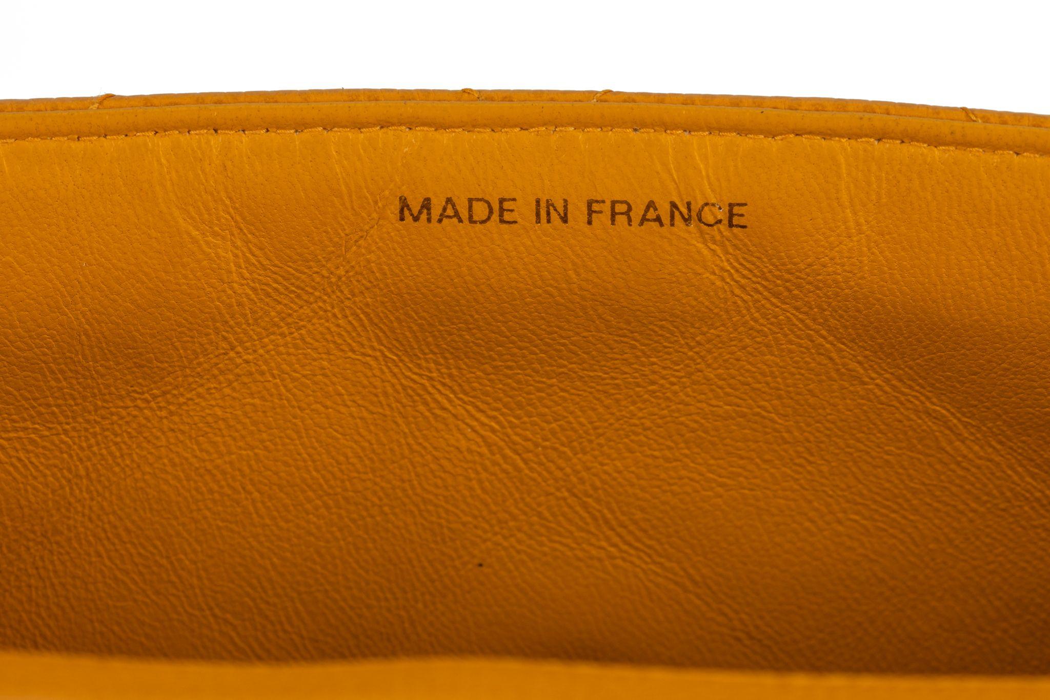 Chanel Turn-Lock Chain Bag Mustard For Sale 9