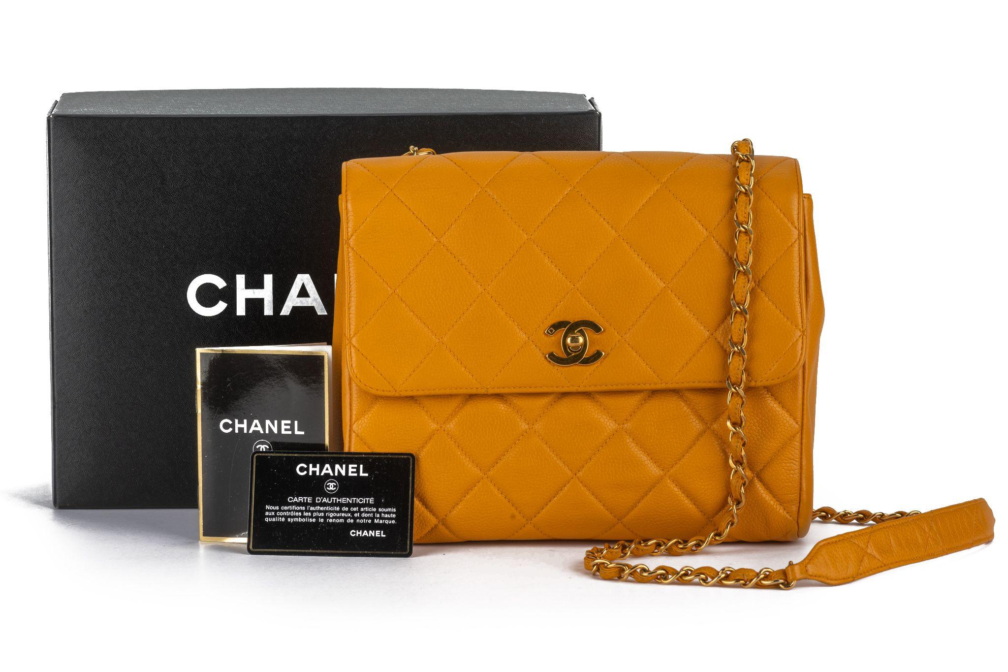 Chanel Turn-Lock Chain Bag Mustard For Sale 12