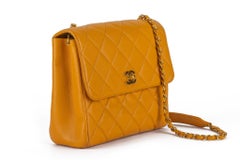 Chanel Turn-Lock Chain Bag Mustard