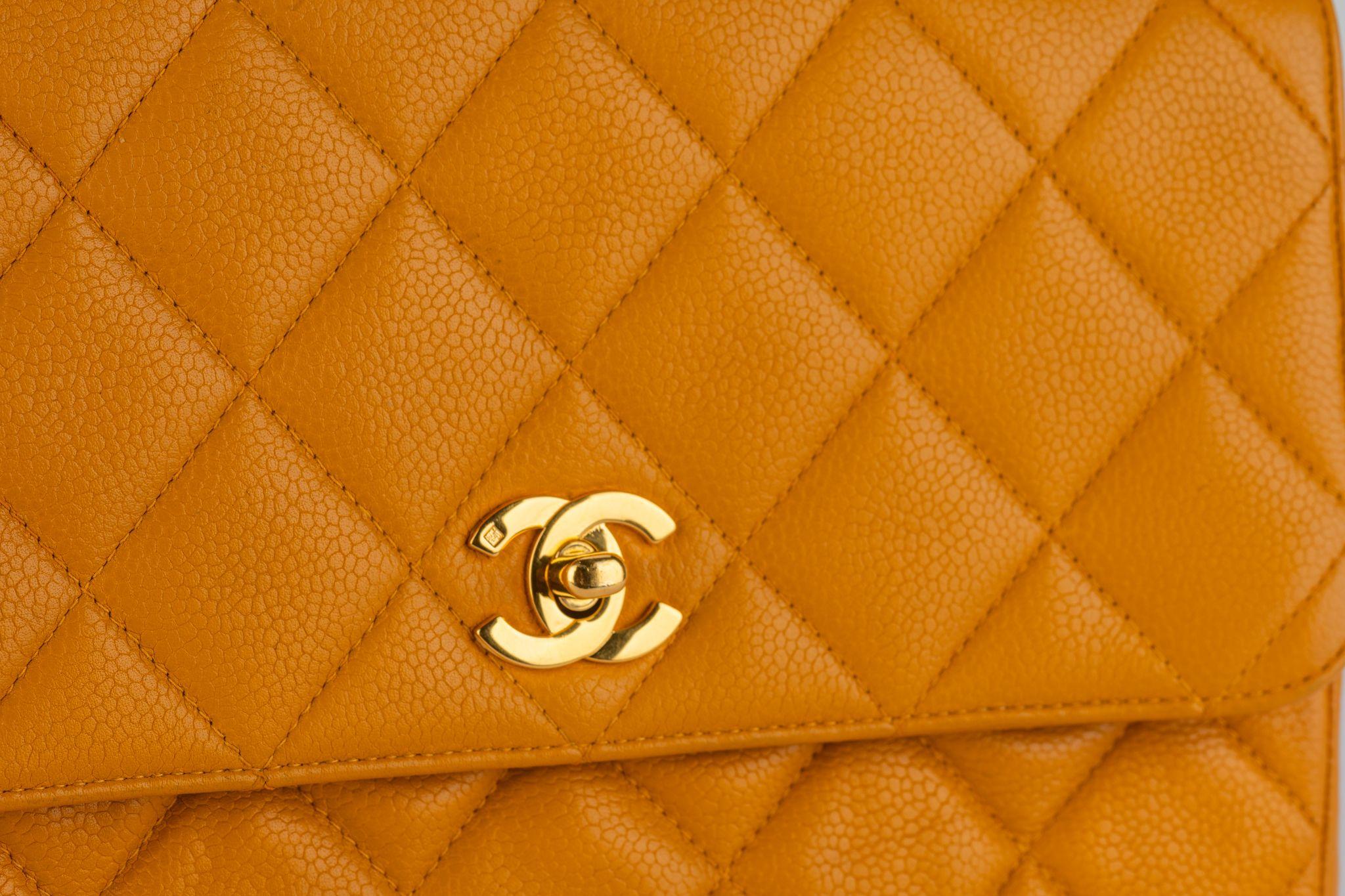 Chanel Turn-Lock Chain Bag Mustard For Sale 1
