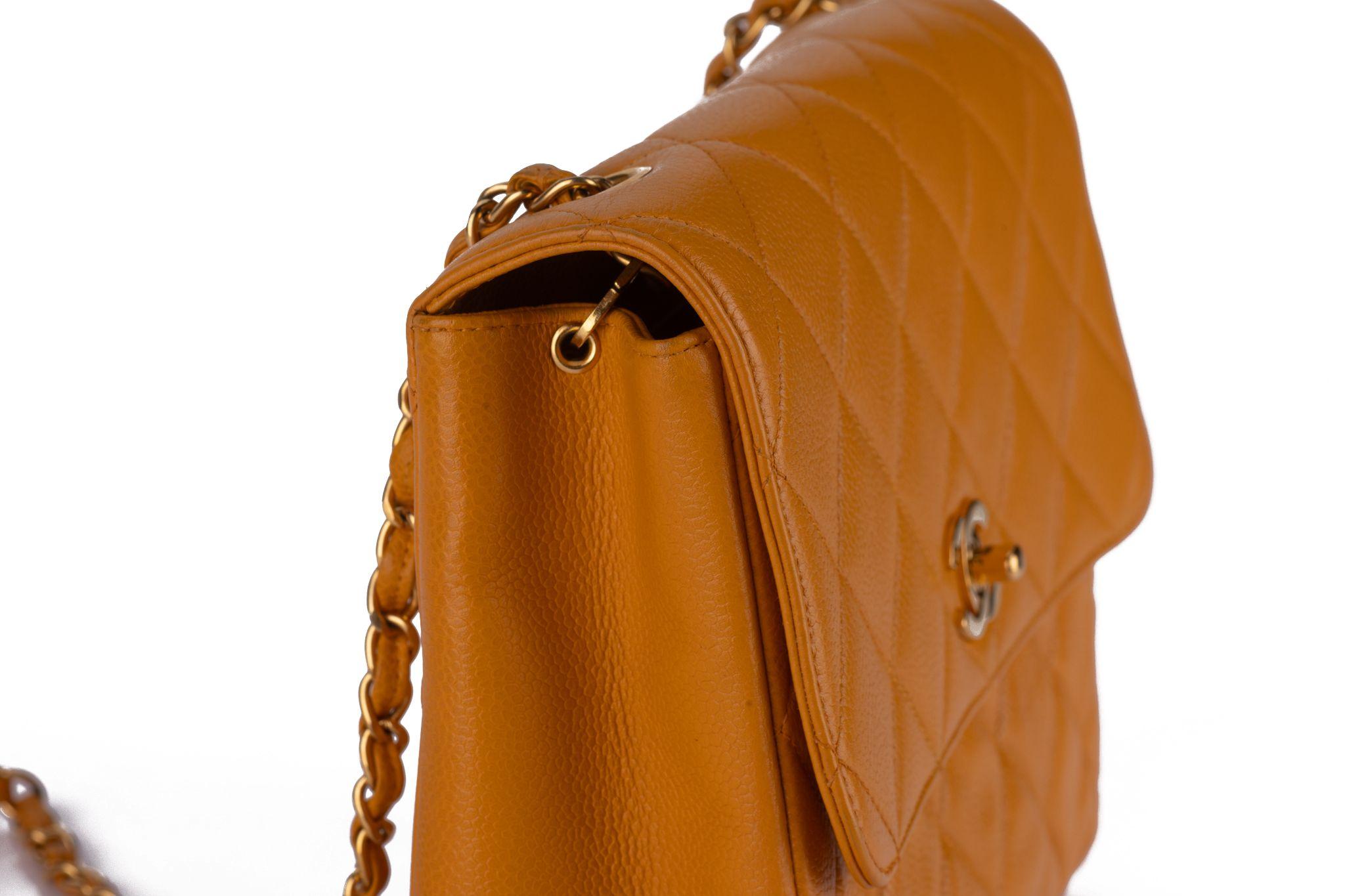 Chanel Turn-Lock Chain Bag Mustard For Sale 2