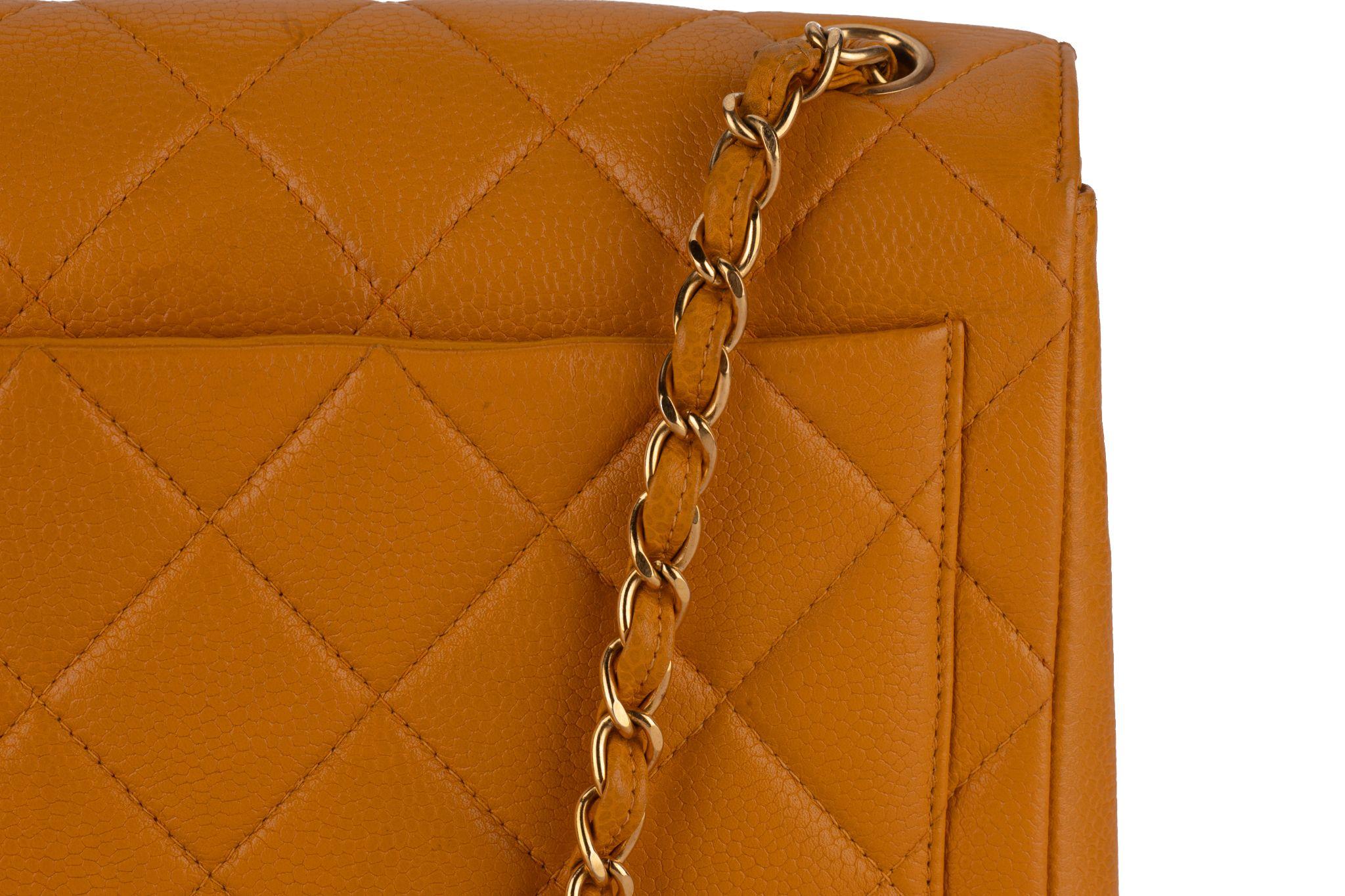 Chanel Turn-Lock Chain Bag Mustard For Sale 3