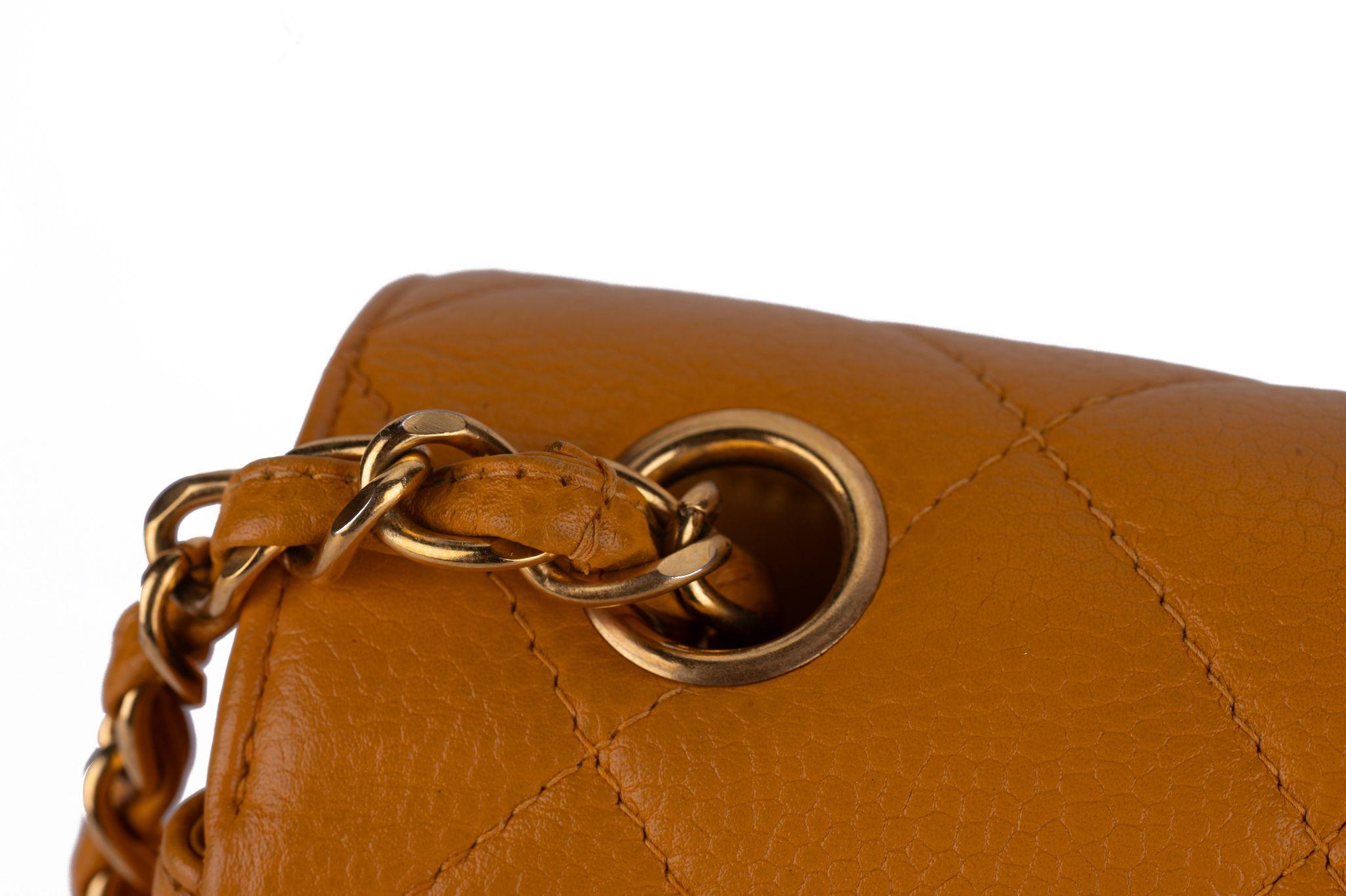 Chanel Turn-Lock Chain Bag Mustard For Sale 4