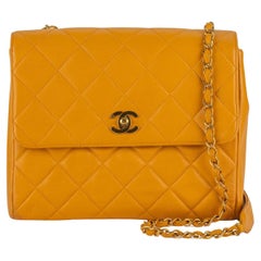 Chanel Turn-Lock Chain Bag Mustard
