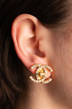 Chanel turnlock earrings by Karl Lagerfeld Fall 1996