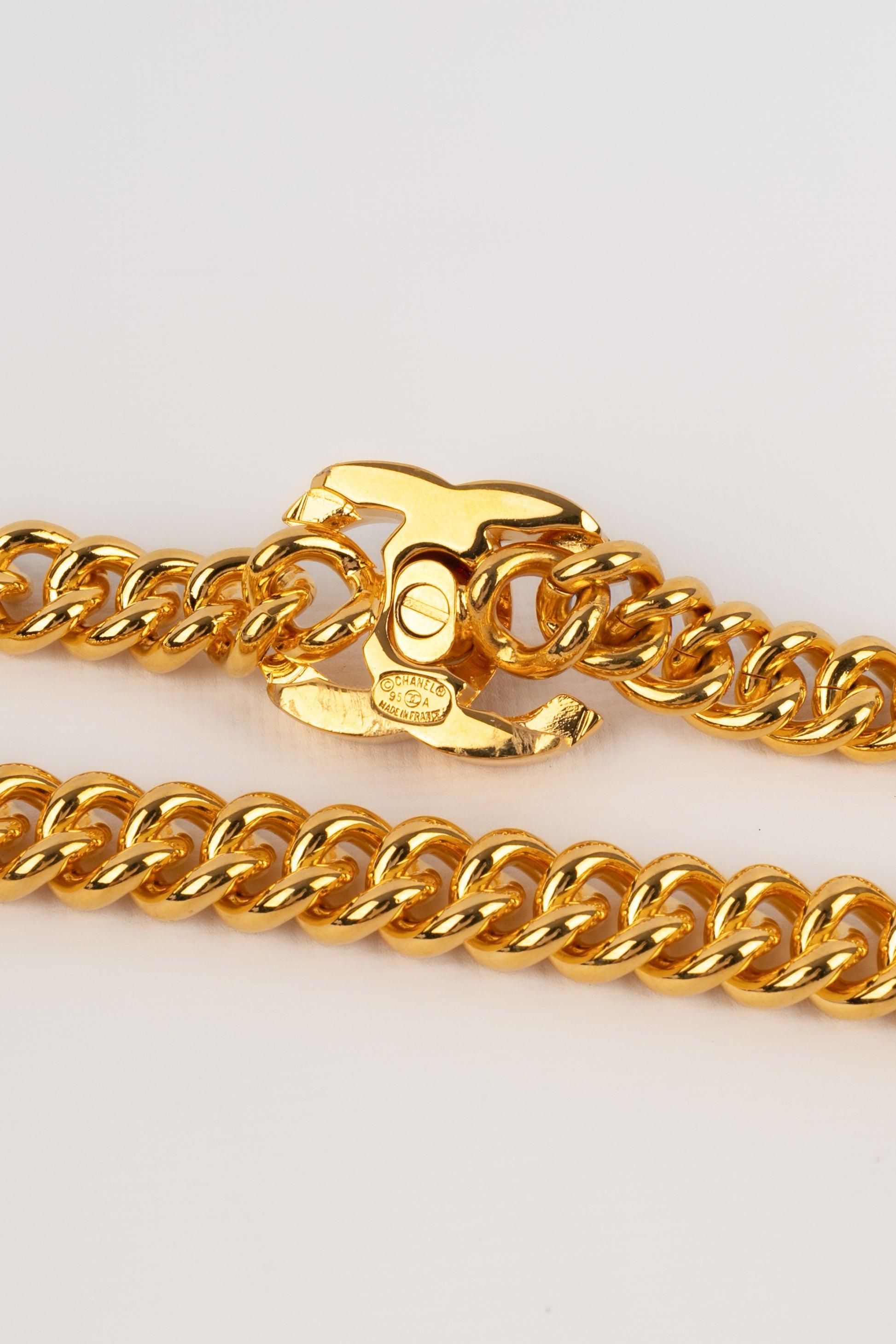 Women's Chanel Turnlock Golden Metal Necklace, 1995