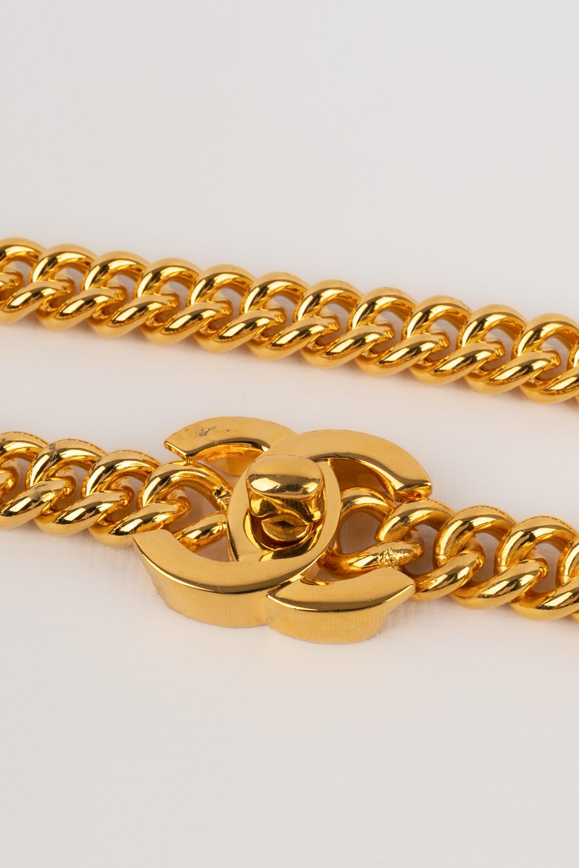 Chanel Turnlock Golden Metal Necklace, 1995 2