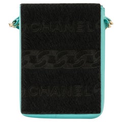 Chanel Turquoise Blue Pony Hair Runway Micro Mini Pouch Crossbody Bag