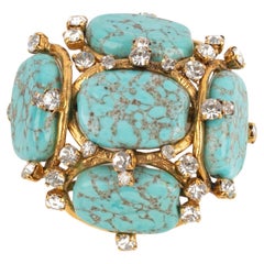 Vintage Chanel simulated turquoise brooch 1994