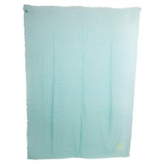 CHANEL turquoise cashmere & silk NEON CC Shawl Scarf