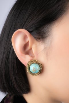 Chanel Turquoise Clip-on Earrings, 1960s