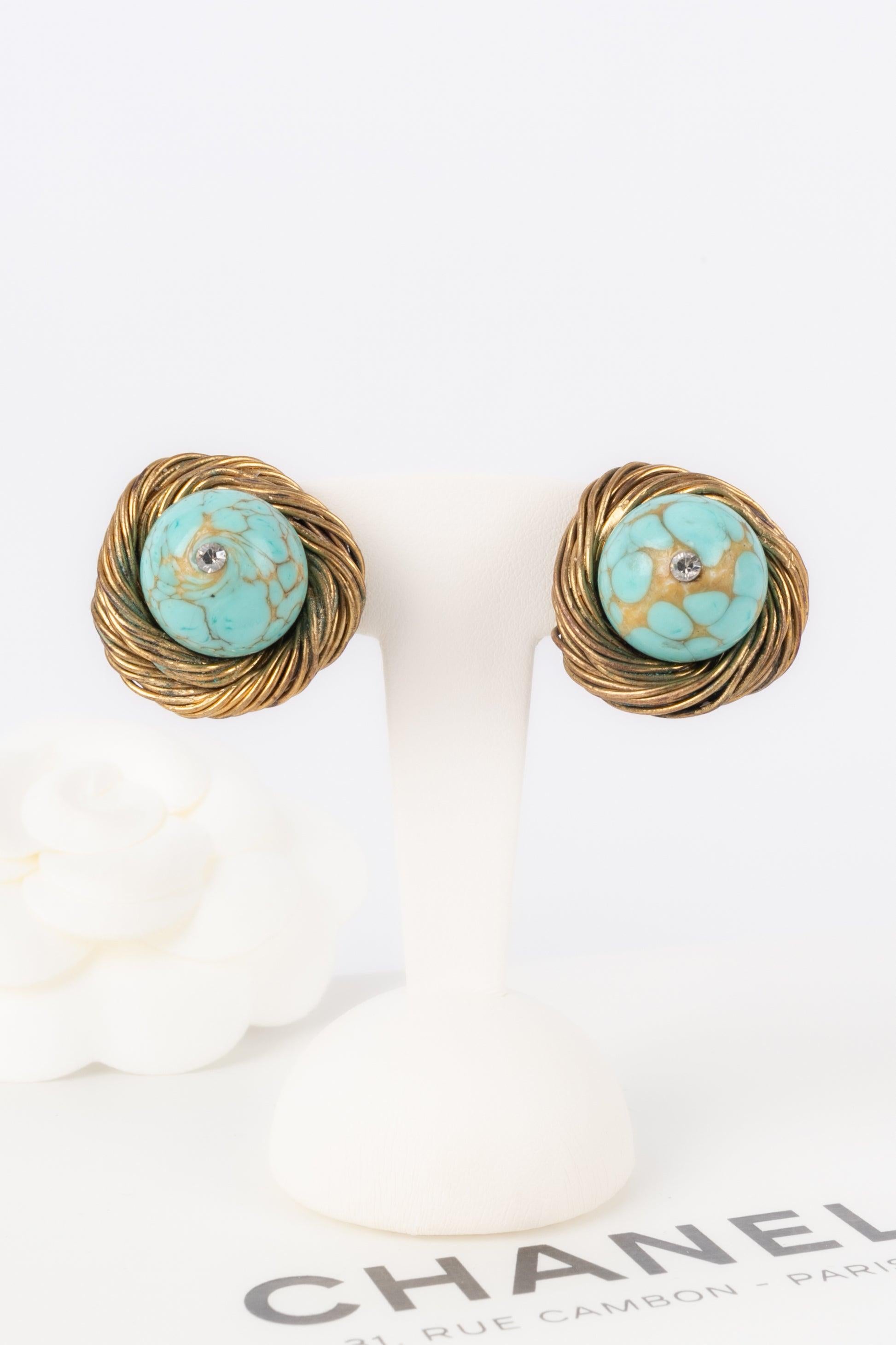 Orecchini a clip in turchese di Chanel, anni '60 in vendita 3