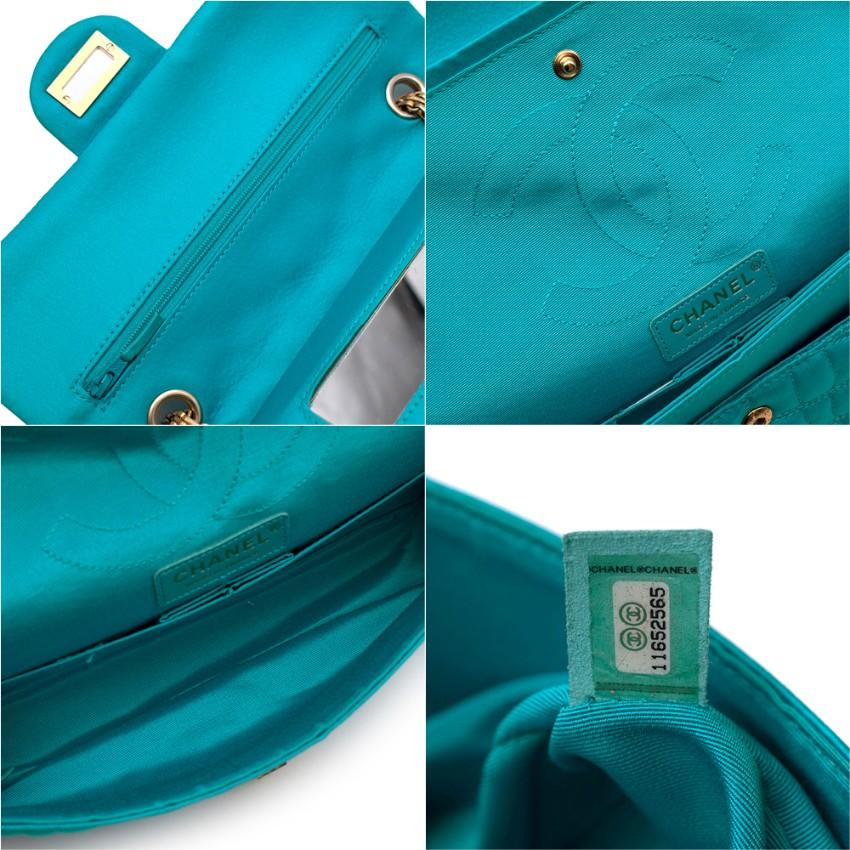 Women's or Men's Chanel Turquoise Crocodile Embroidered Satin 2.55 Reissue 225 Flap