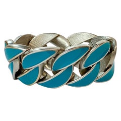 CHANEL Turquoise Enamelled Bracelet 