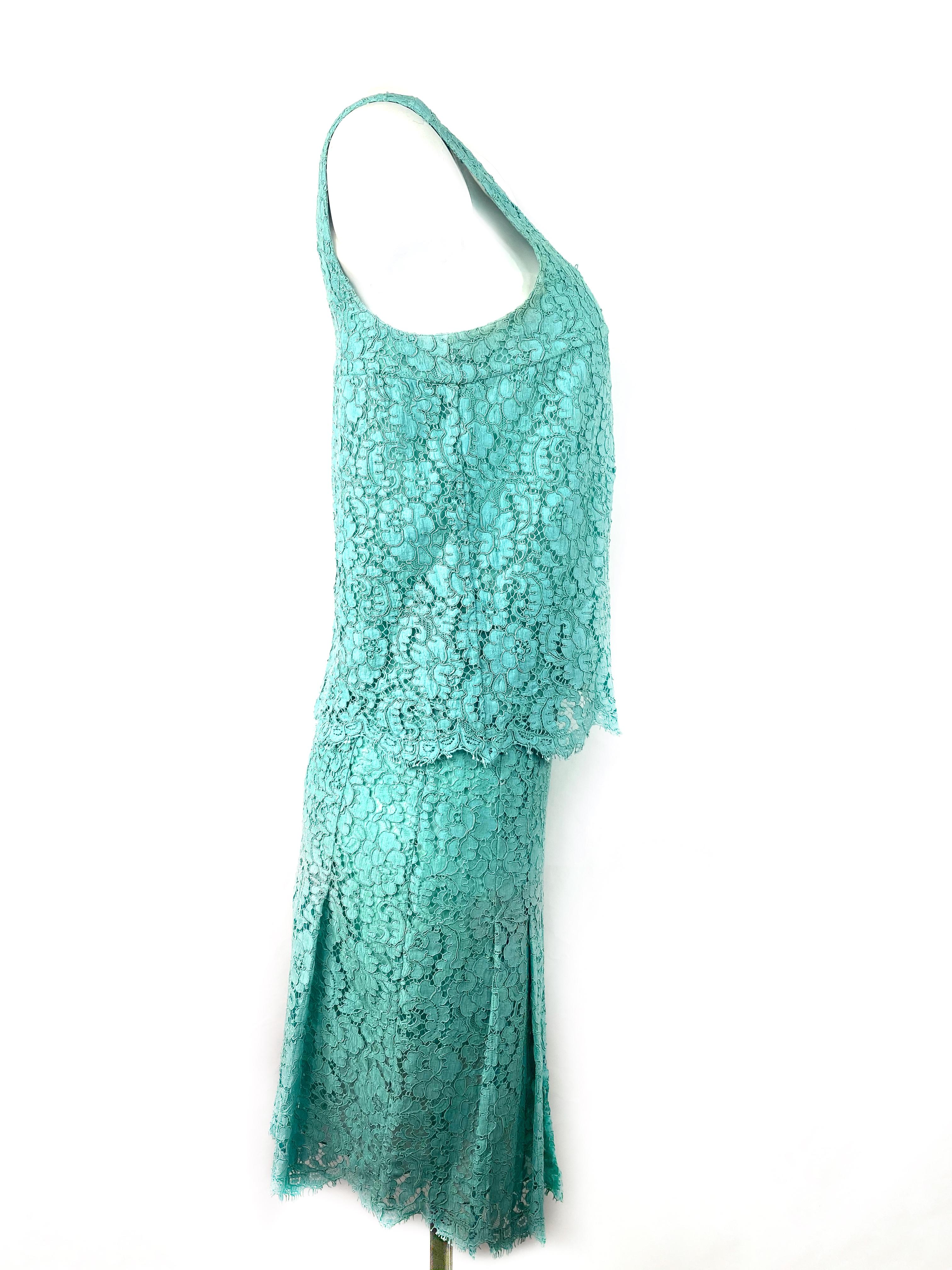 turquoise lace top