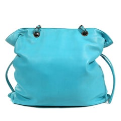 Chanel Turquoise Lambskin Bon Bon Tote Bag