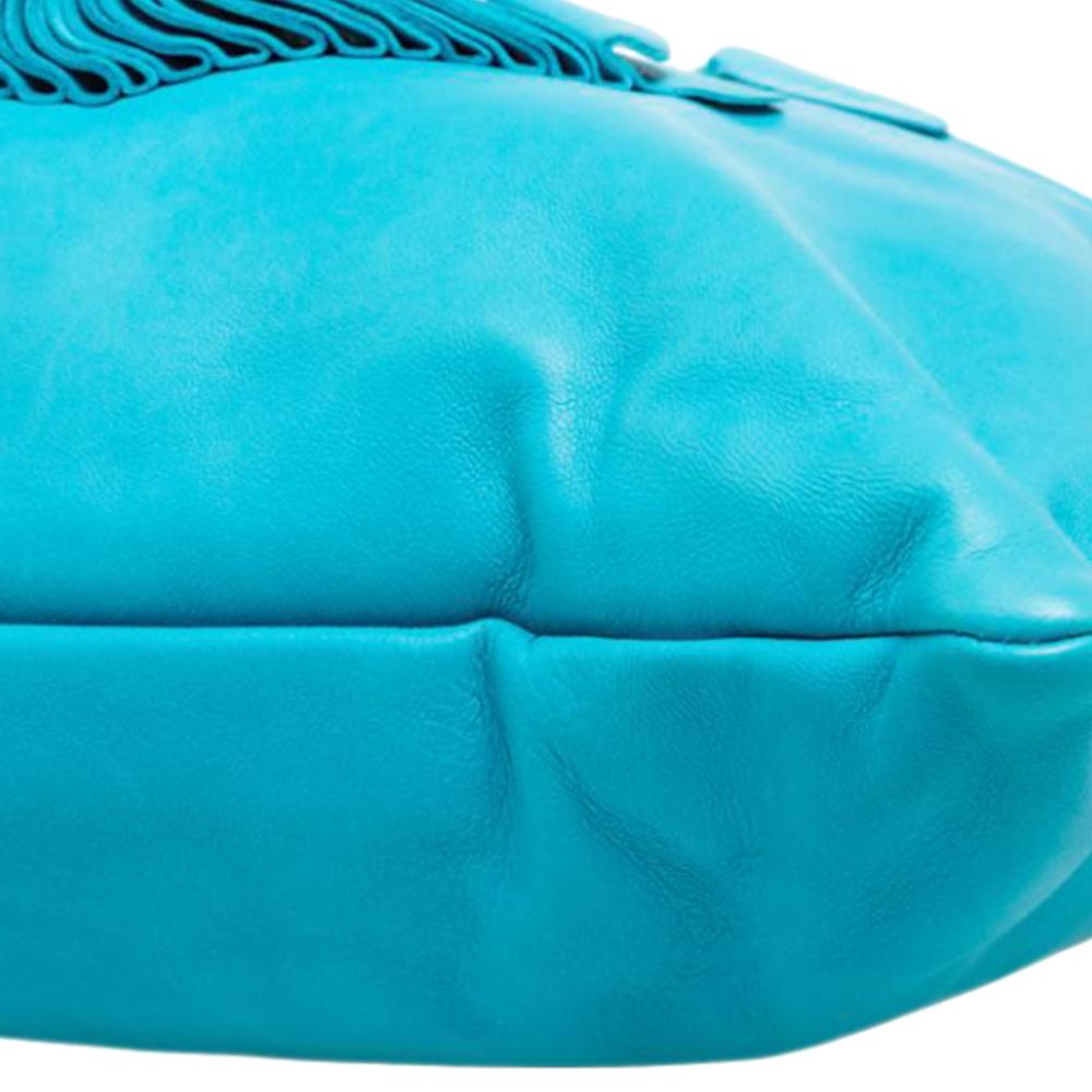 Chanel Turquoise Leather Disc Bon Bon Bag 3
