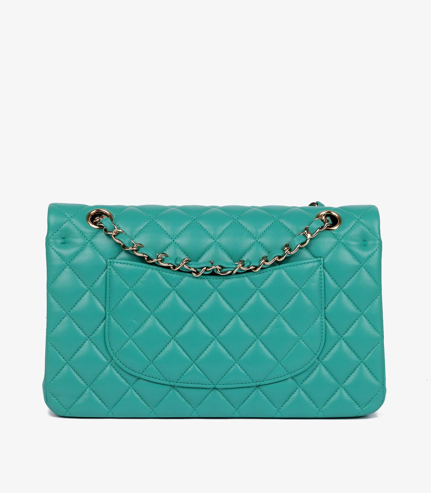 Women's or Men's Chanel Turquoise Quilted Lambskin Medium Classic Double Flap Bag