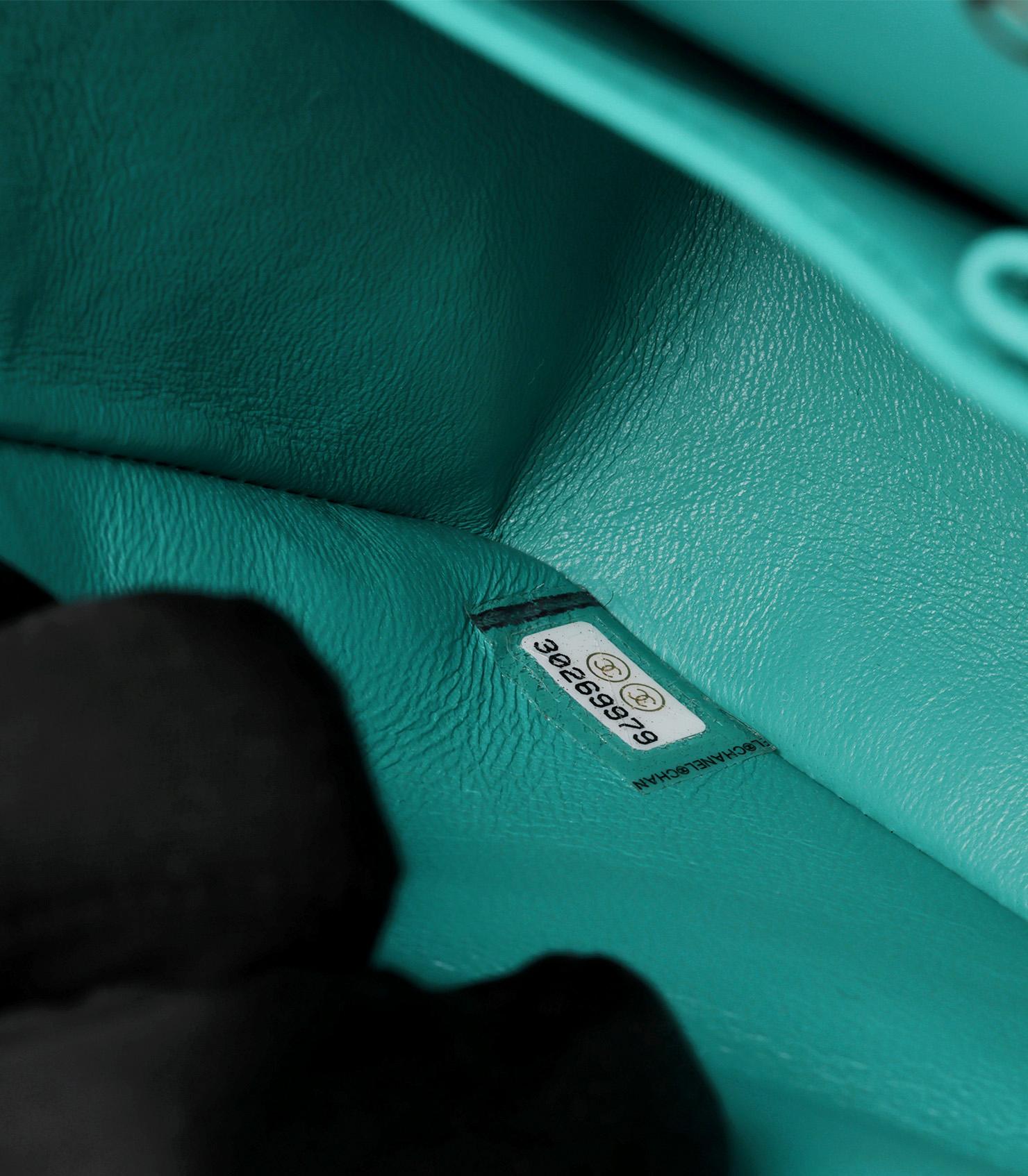 Chanel Turquoise Quilted Lambskin Medium Classic Double Flap Bag 3