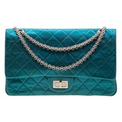 Chanel Turquoise Quilted Leather Jumbo Reissue 2.55 Classic 227 Flap Bag