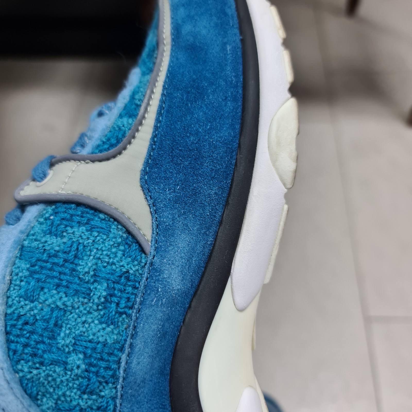 Chanel Turquoise Suede Reflective CC Logo Lace Up Sneakers 3