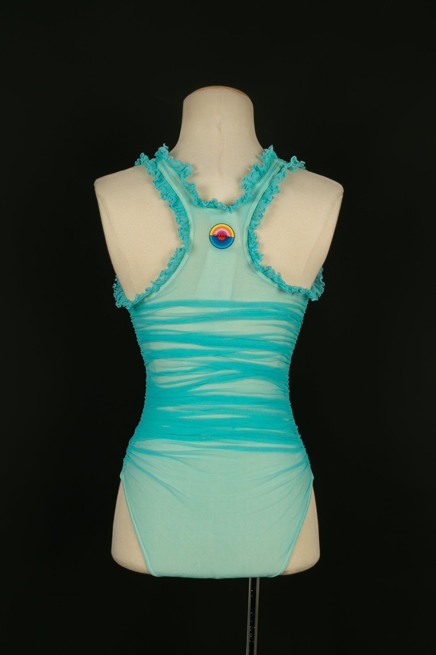 Chanel Turquoise Swimsuit / Bodysuit, 2001 In Excellent Condition For Sale In SAINT-OUEN-SUR-SEINE, FR